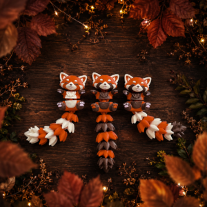 Lilou – Panda Roux Articulé | Collection Fluffy Tails