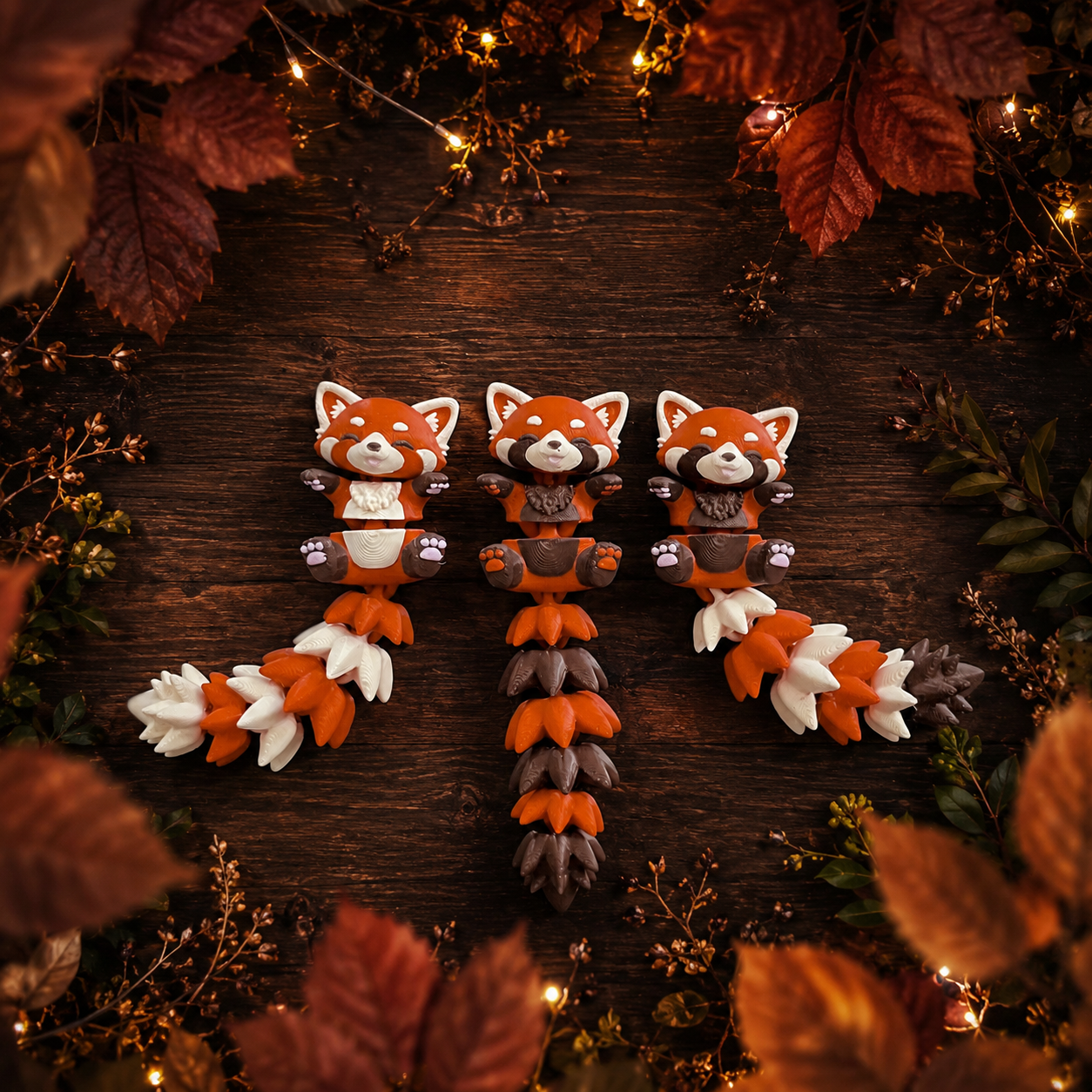 Lilou – Panda Roux Articulé | Collection Fluffy Tails